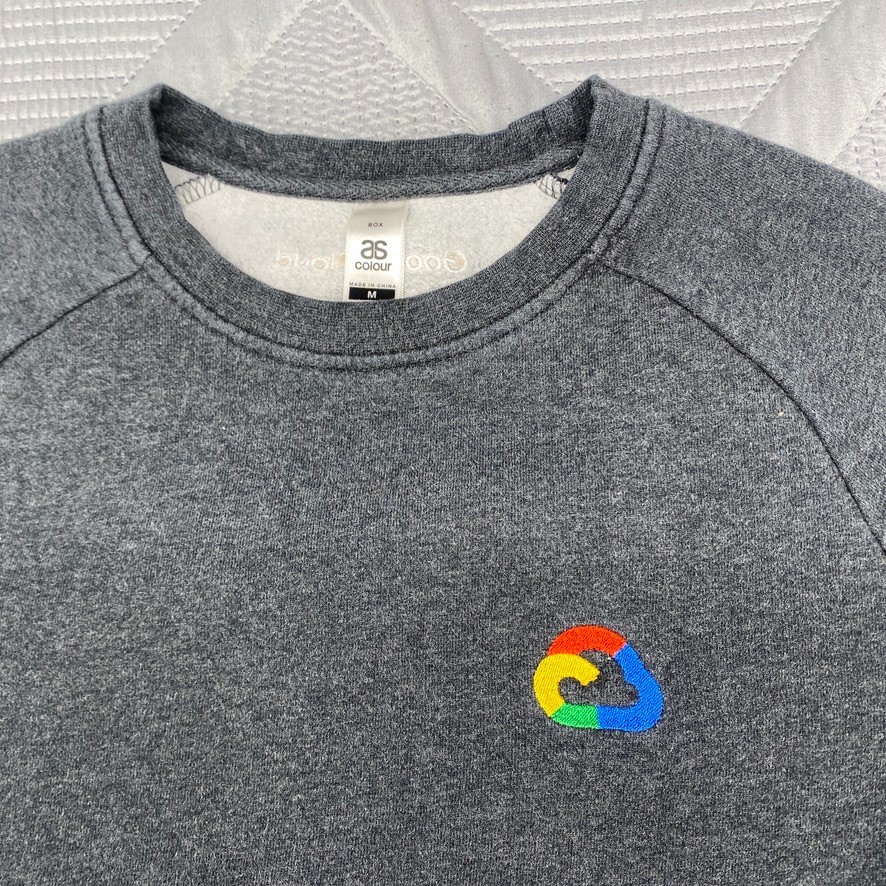 GOOGLE CLOUD Pullover Logo Gray Mens Medium M - image 2