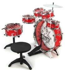 AZImport PS75A Red Kids Drum Set Musical Instrument Toy Playset Red - 11 Piece