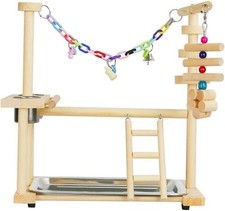 Bird Playground Feeder Station Perch Parrot Play Stand for Budgies Finch Macaw  