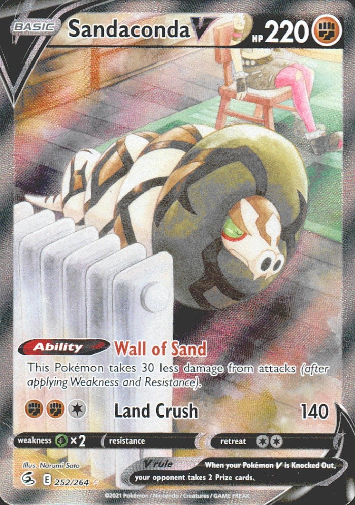 Sandaconda V (Alternate Full Art) Ultra Rare SWSH08: Fusion Strike 252/264 NM