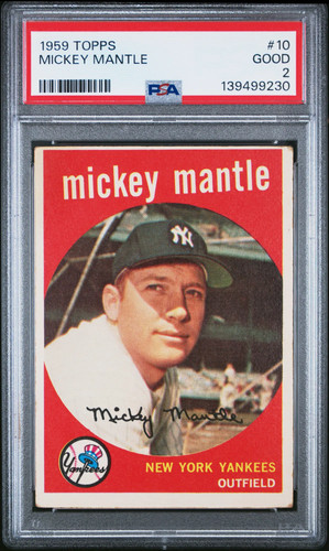 1959 Topps Mickey Mantle #10 PSA 2