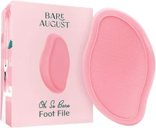 Bare August Glass Foot File Callus Remover- Heel Scraper & in Shower Pink 