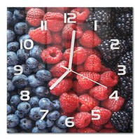 Moderne Wanduhr Aus Glas Mit Leisem Uhrwerk Waldbeeren WeißE Zeiger 30X30 Cm