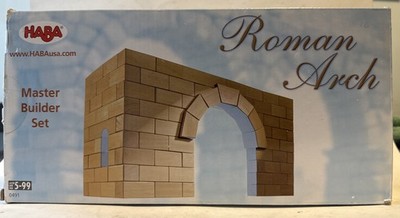 HABA Master Builder Set #0491 Complete In Box  Roman Arch Wooden Blocks 114 Pcs
