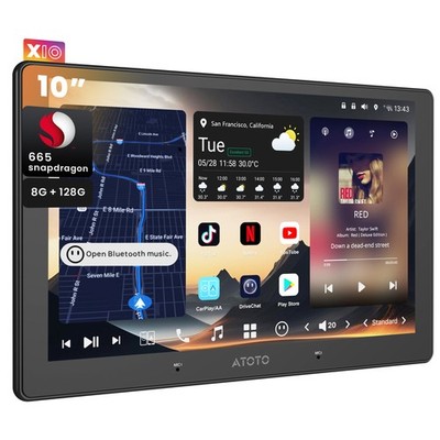 ATOTO X10 10.1'' Android Car Stereo GPS Radio AI Agent Noise-Mics Re-Mote Wake
