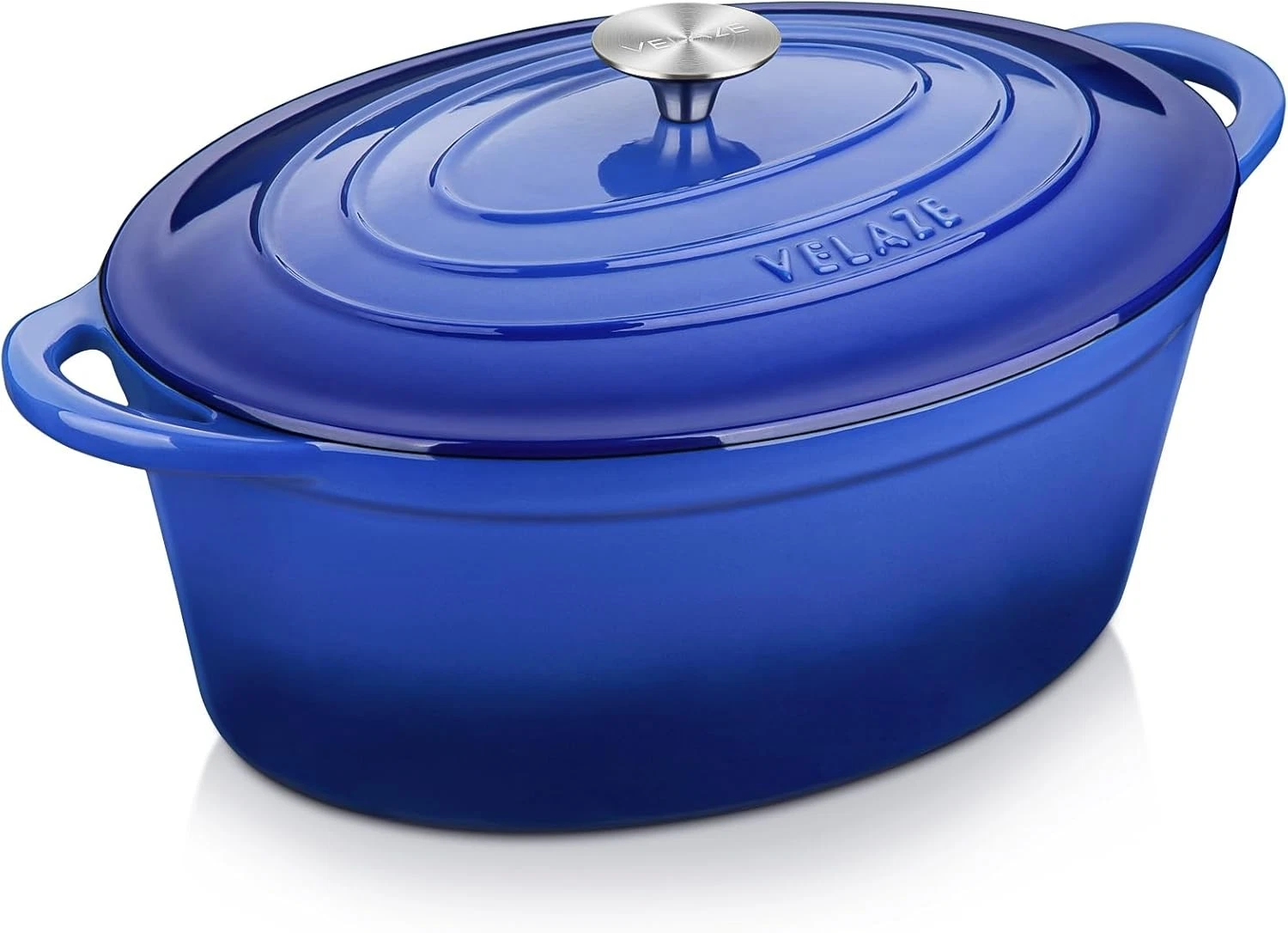 7.5 QT Enameled Oval Dutch Oven Pot W/ Lid Cast Iron Dutch Oven W/ Dual Handles