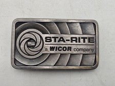 1988 Sta-rite collectable belt buckle A Wicor Company quality water products