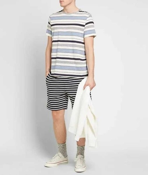 Men Norse Projects Shorts Blue Compact Striped L