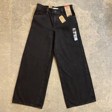 Levis 94 Baggy Wide Leg Jeans Womens 26x31 Black Mid Rise Relaxed Cotton Denim