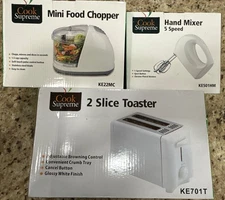 Cook Supreme Kitchen Appliance Bundle Hand Mixer-Food Chopper-Toaster-NEW