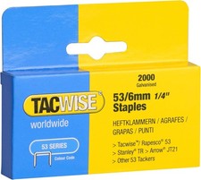 Tacwise 0334 Type 53 / 6 mm Galvanised Staples, Pack of 2000 0.0053 per staple