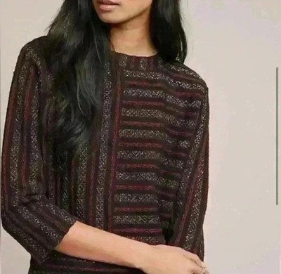 Women's Anthropologie Akemi + Kin Celeste Metallic Striped Pullover Sweater XL