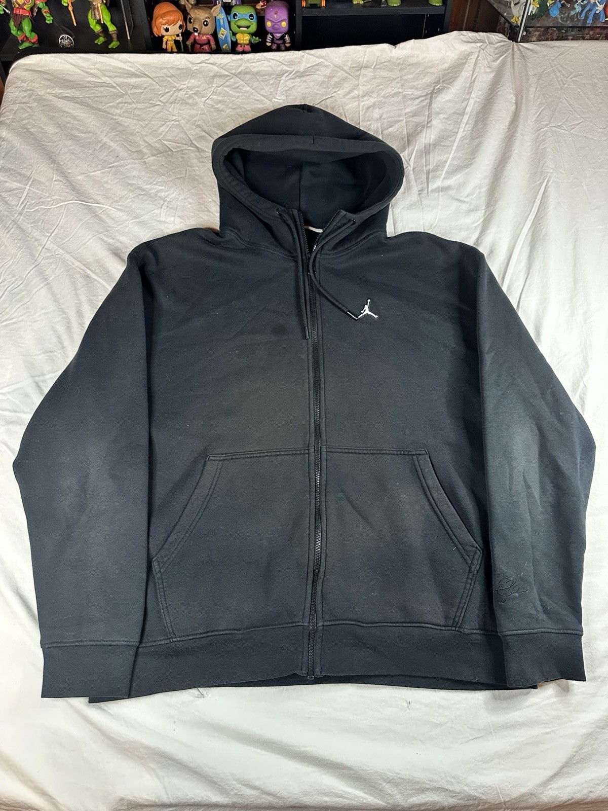🏀🔥 Nike Air Jordan Full Zip Hoodie Black Jumpman Logo XL 🔥🏀