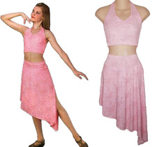 Dream Within Adult Small Ballet Dance Costume Asymmetrical Skirt  Crop Top