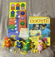 Vintage 1972 COOTIE Build-A-Bug Children's Game w/ Original Box COMPLETE Nice!