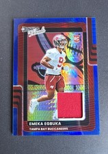 2025 Panini Donruss Optic - Donruss Threads Emeka Egbuka  Blue Hyper Prizm RC