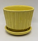 Vintage McCoy  BAMBOO Yellow Flower Pot, 5"
