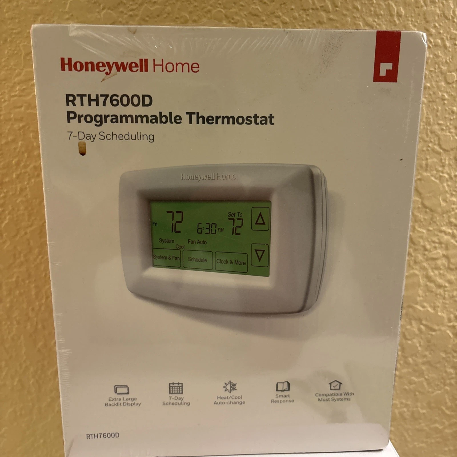 Honeywell RTH7600D 7-Day Programmable Touchscreen Thermostat Heat Cool New (a 46
