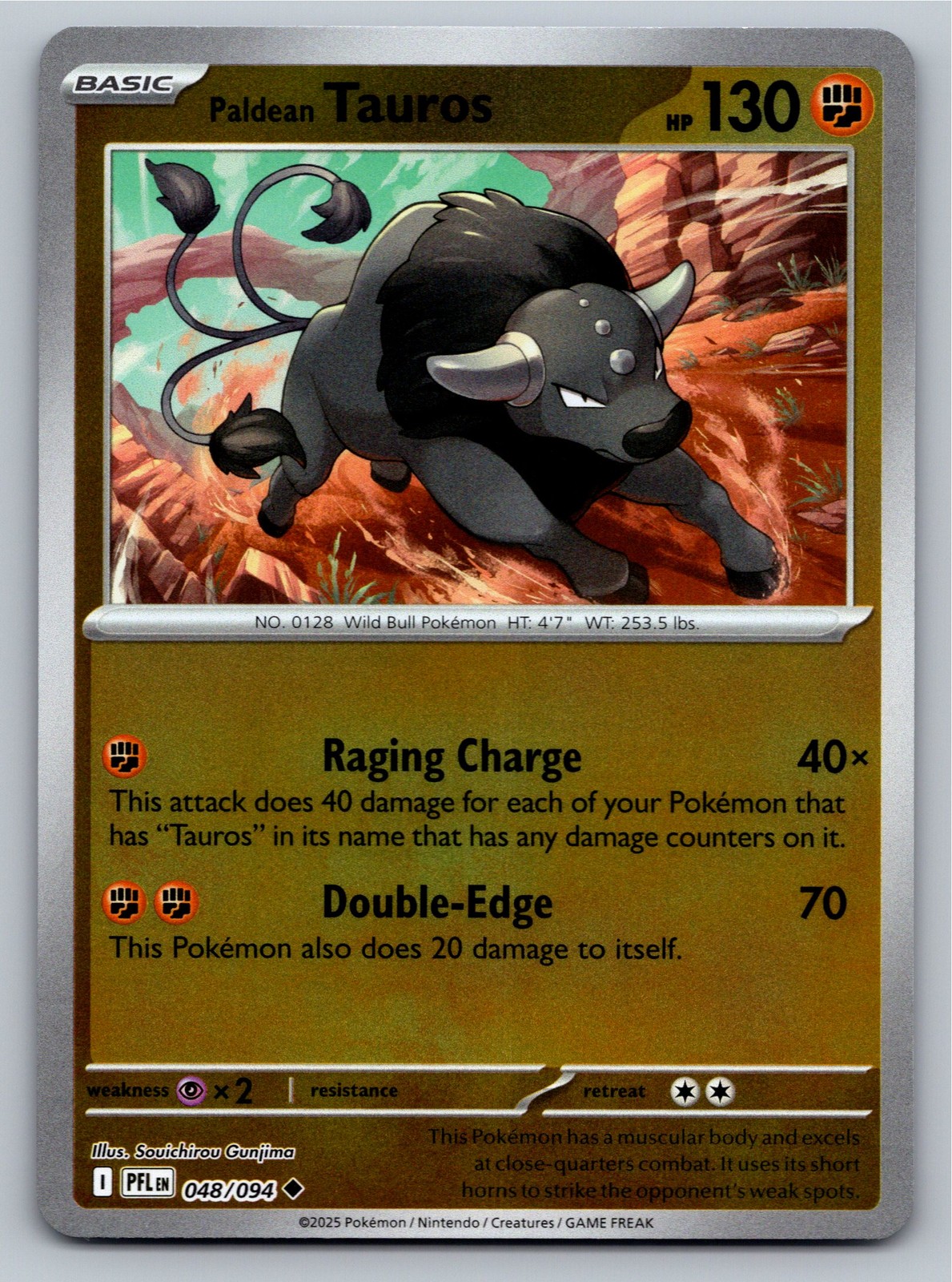 Phantasmal Flames - NM - Paldean Tauros 048/094 Reverse Holo US Seller