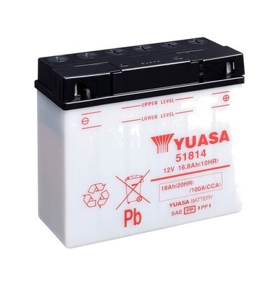 YUASA Battery with Electrolyte 51814 COMBIPACK