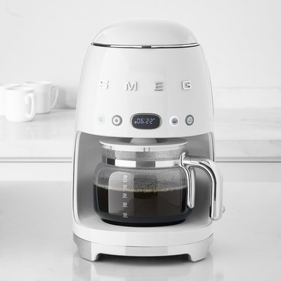 SMEG Drip Coffee Maker, 10-cup Glossy White No Import Fees, US Stock