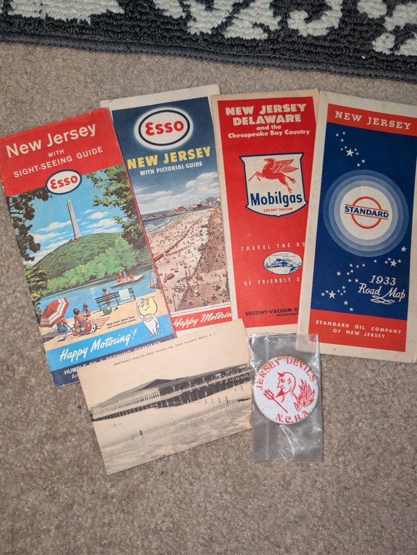1930s 40s New Jersey Gas Station Maps ESSO, Mobilgas, Jersey Devils 