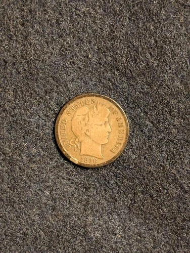 1916 S Barber Silver Dime Good