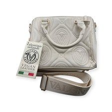 New NWT Valentino Orlandi Crossbody Bag Purse Taupe Vegan Leather Double Handle