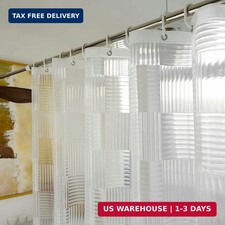 72 x 84 inch Extra Long Clear Shower Curtain Liner with Geometric 3D Pattern, He