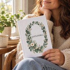 Personalized Name Hardcover Journal Botanical Floral Lined Notebook Gift