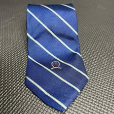 Tommy Hilfiger Blue Striped 100% Silk Made In USA Mens Tie