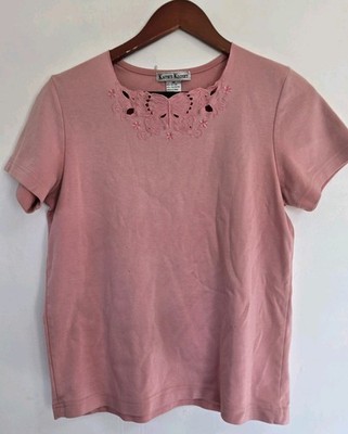 VTG Katies Kloset Blouse Womens M Pink Floral Y2K Fairy Princess Retro Dainty