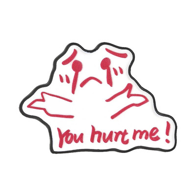 Cartoon Emo Sad Emotion Enamel Pin I'M Ok and You Hurt Me Funny Cute Art Emo