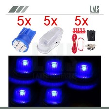 5pcs Clear Lens 10smd Blue Led Cab Marker Lights Wiring For Ford F-250 Truck