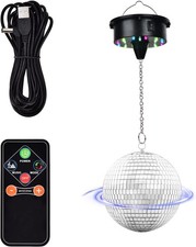 Rotating 6" Disco Ball with Motor,6-12RPM Adjustable Spend for Hanging 8 to 2...