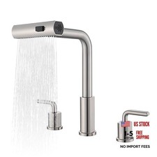 Kitchen Sink Faucet for 3 Hole with Pull Down Sprayer - 8 inch Brushed Nickel