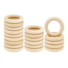 20PCS Natural Wood Rings for Crafts, Macrame Rings for DIY, Wooden Rings With...
