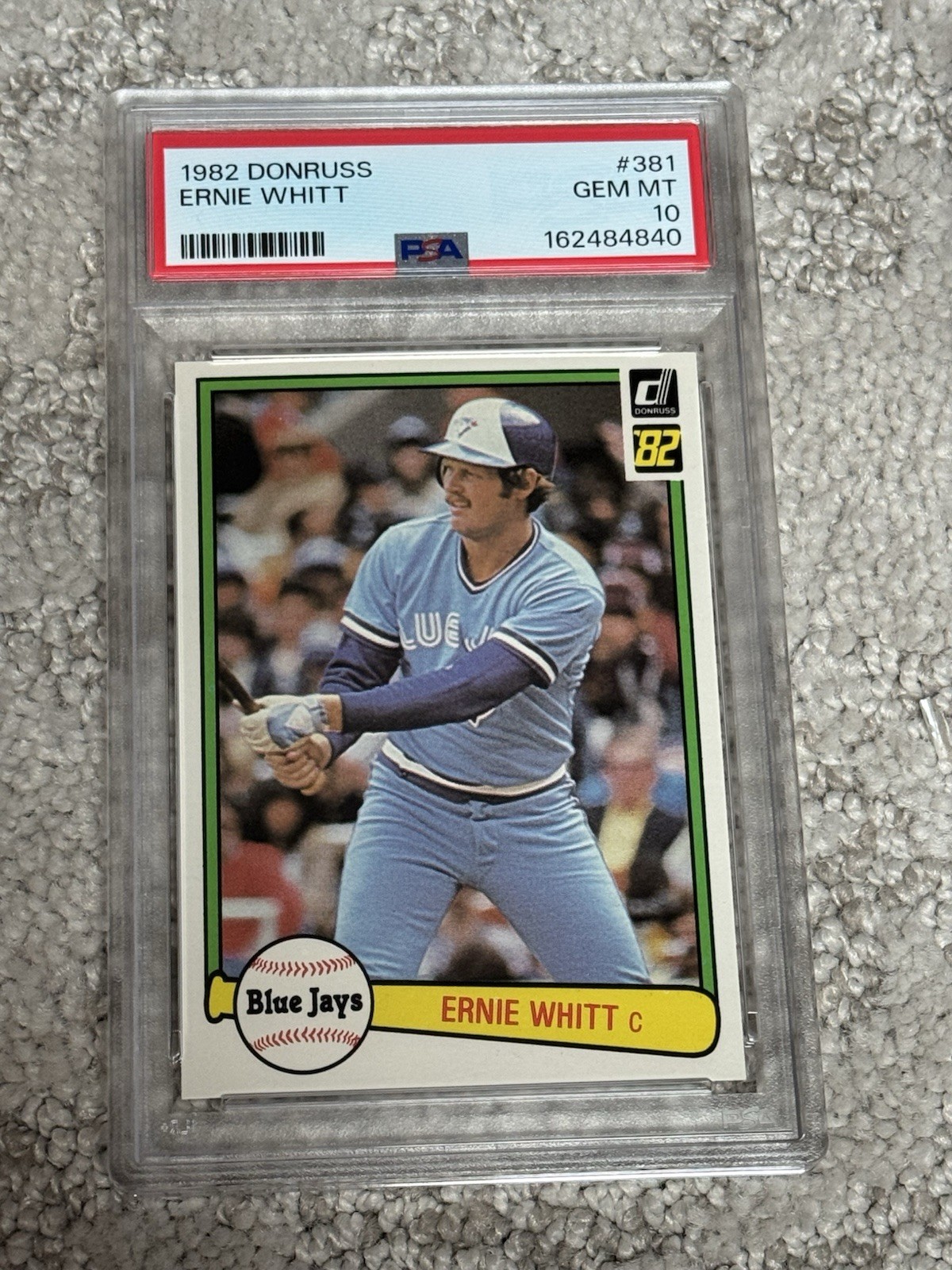 PSA 10 GEM MINT BASEBALL CARD 1982 DONRUSS ERNIE WHITT TORONTO BLUE JAYS