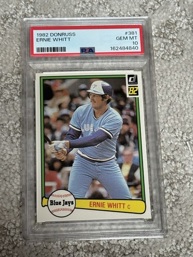 PSA 10 GEM MINT BASEBALL CARD 1982 DONRUSS ERNIE WHITT TORONTO BLUE JAYS