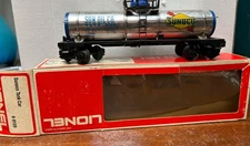 Lionel 6-9159 O Gauge Sunoco Chrome Single Dome Tank with Box