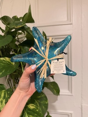 Mermaid Starfish Aquamarine Akcam Turkish Glass Teal Set Of 4