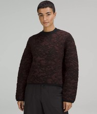 NWT Lululemon Athletica Jacquard Multi-Texture Crew Neck Sweater s14 Merino Wool