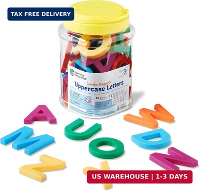 Learning Resources Jumbo Magnetic Uppercase Letters - Magnetic ABC, Alphabet Rec