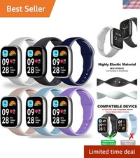 6-Pack Soft Sporty Bands for Redmi Watch 3 - Adjustable Breathable Straps