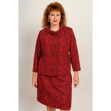 Vintage 90s Two Piece Red Animal Print Top  Skirt Women's Size L  XL