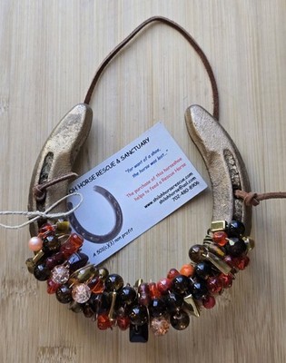 Rustic Horseshoe Wall Hanging Beaded Western Decor Horse Lover Gift