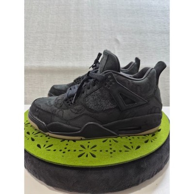 Air Jordan 4 Retro 930155-001 Mens US 9.5 Athletic Shoes Kaws Black Sneakers