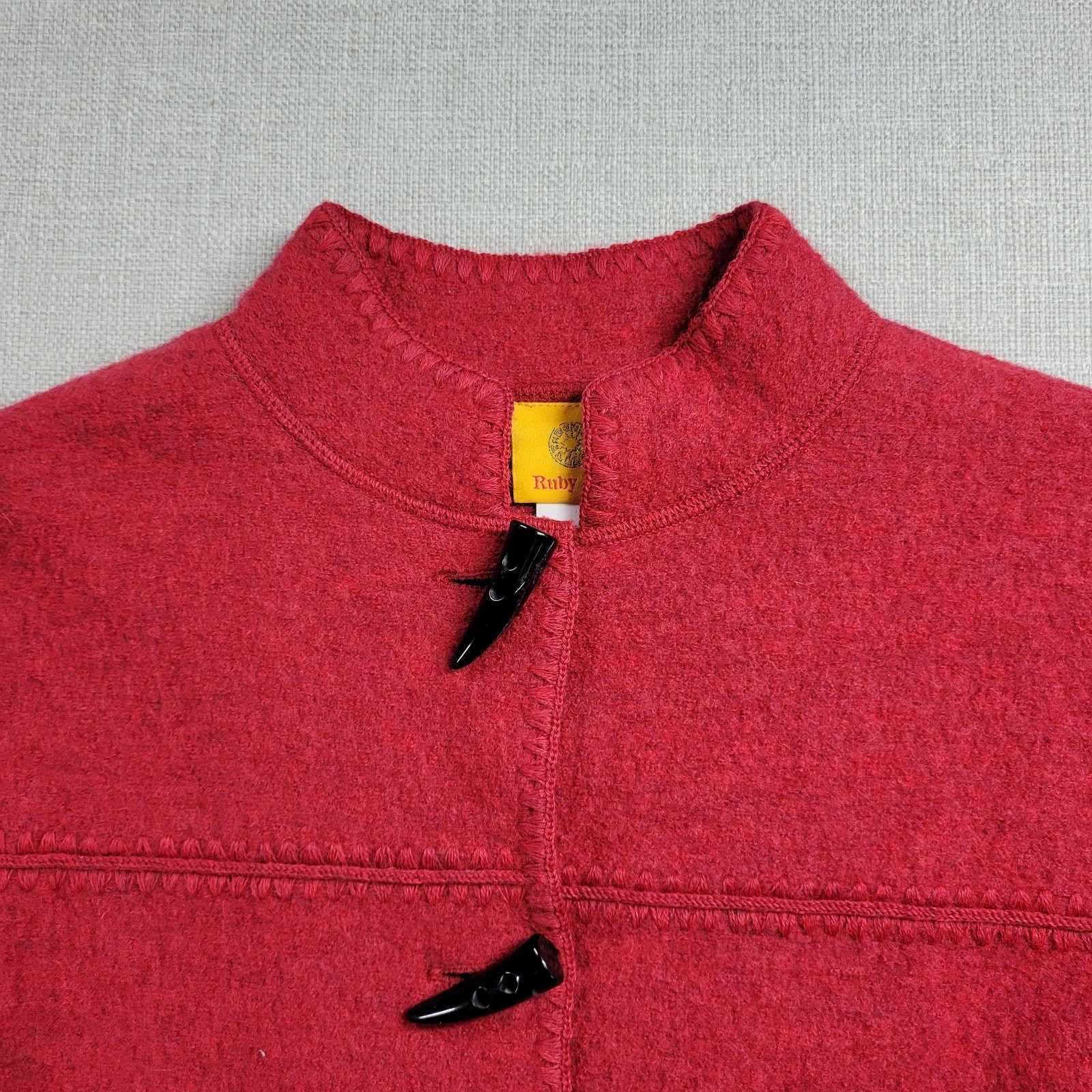 Ruby Rd Womens Jacket Size S Red Wool Patch Pocke… - image 9
