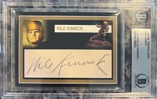 RARE NILE KINNICK SIGNED CUSTOM HEISMAN CARD AUTO 1939 IOWA HAWKEYES IRONMEN BAS