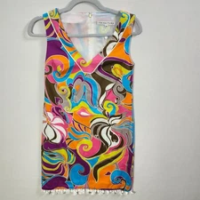 Trina Turk Zaylee Multicolored Pom Pom  Summer Dress Women’s Size 0 New with Tag